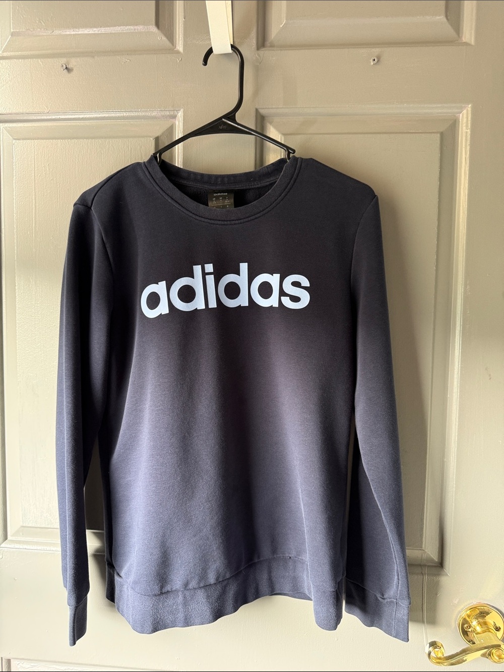 adidas Black Crewneck Sweatshirt with White Logo